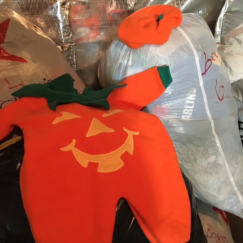 Pumpkin Halloween costume.